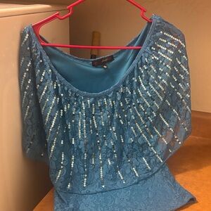 Heart and Soul Sparkly Lacy Blouse